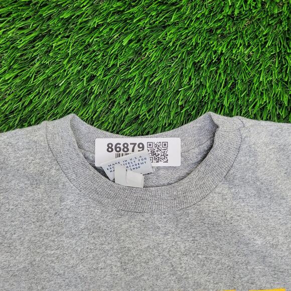 Vintage 90s Navy Football Shirt Medium 19x25 Gray Spellout - Picture 10 of 13